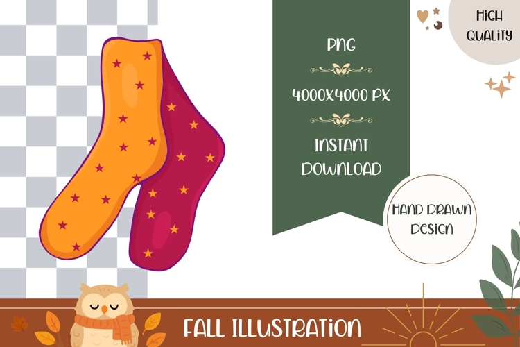 Hand Drawn Fall Illustration, Warm Socks PNG