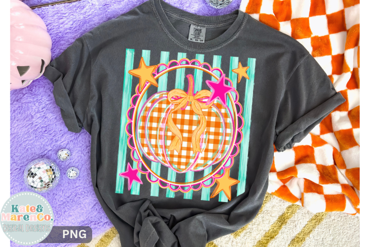 Pumpkin PNG | Preppy Plaid Fall PNG | Fall Coquette PNG