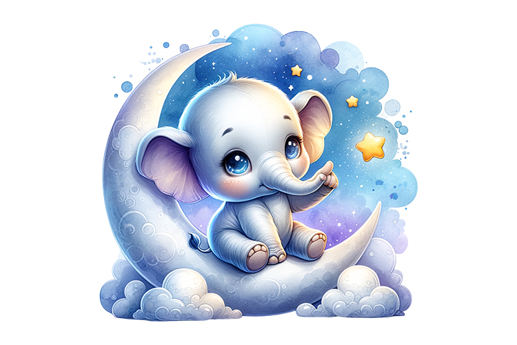 Cute Elephant Clipart Image 9