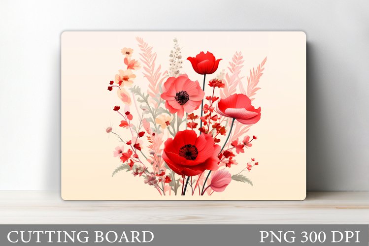 Flowers Cutting Board Sublimation. Wildflowers Cutting Board example image 1