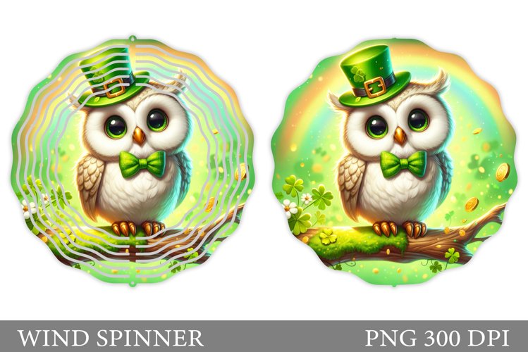 St Patrick Owl Wind Spinner. St Patrick Wind Spinner Design