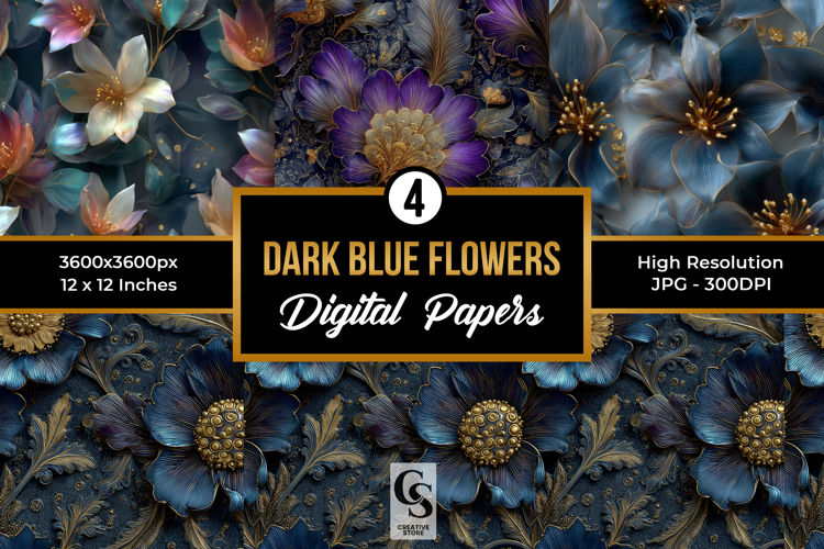 Blue Flowers Clipart Image 8