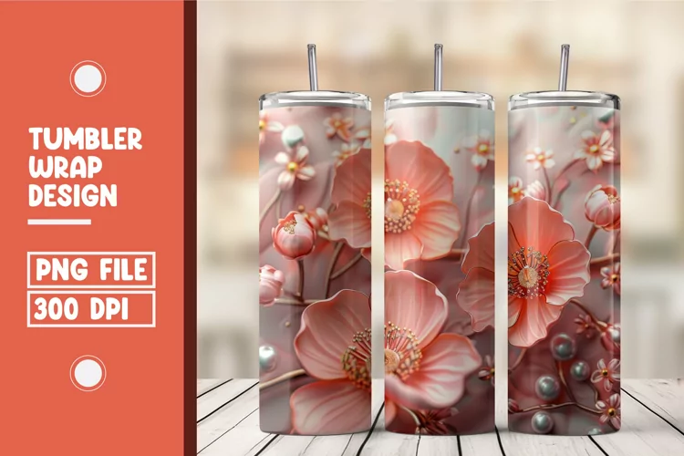 Flower Tumbler Wrap Design