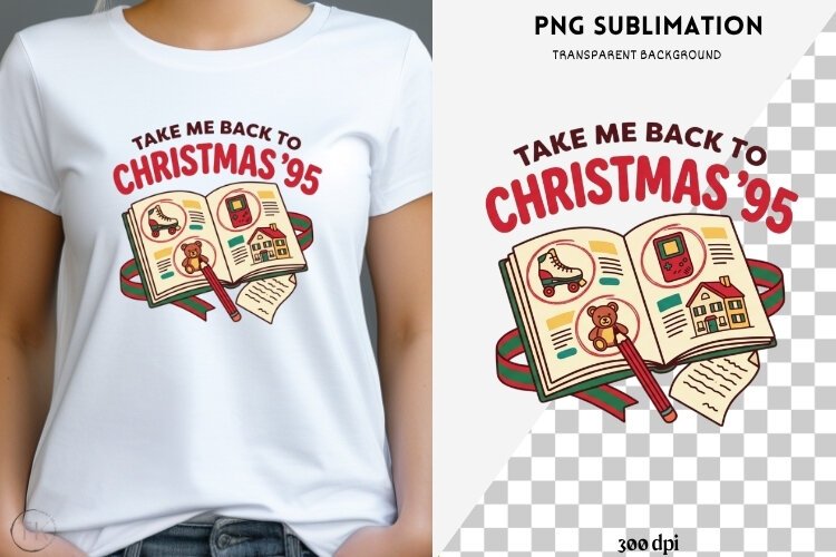 90's Christmas png design for T-shirts example image 1
