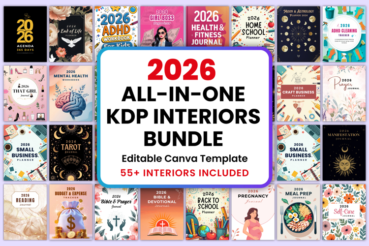 2026 All-in-One KDP Interiors Bundle Canva