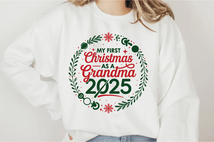 My First Christmas As A Grandma 2025 Svg Design