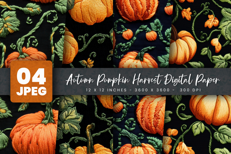 Autumn Pumpkin Harvest Digital Paper