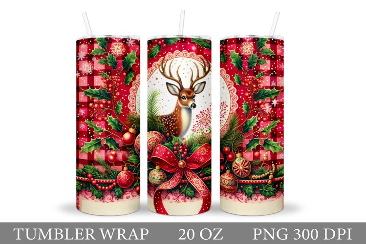 Christmas Deer Tumbler Design. Christmas Tumbler Sublimation