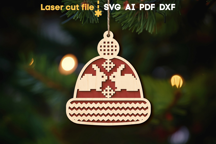 Christmas Ornament SVG laser cut files for Glowforge