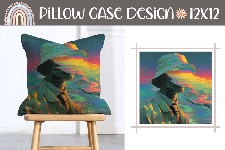 Cosmic Pillow Design, Glitch Pillow Sublimation