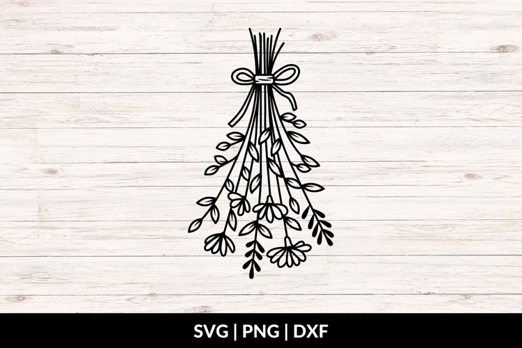 Hand Drawn Dried Flowers SVG - Halloween Decor