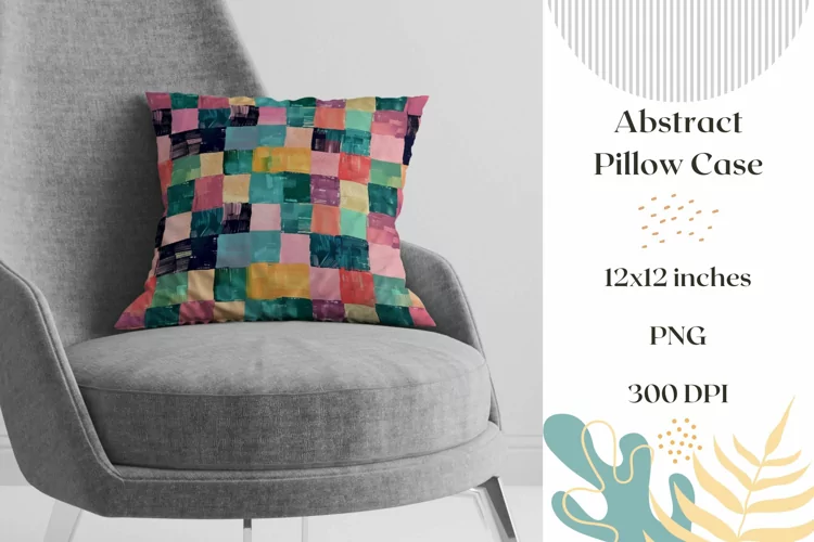 Geometric Pillow Case Design, Abstract Pillowcase Template