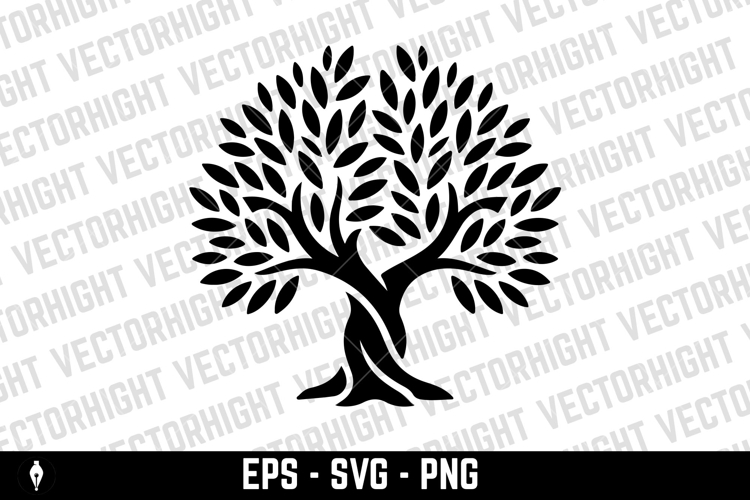 Olive tree silhouette icon. Design element for logo, label,