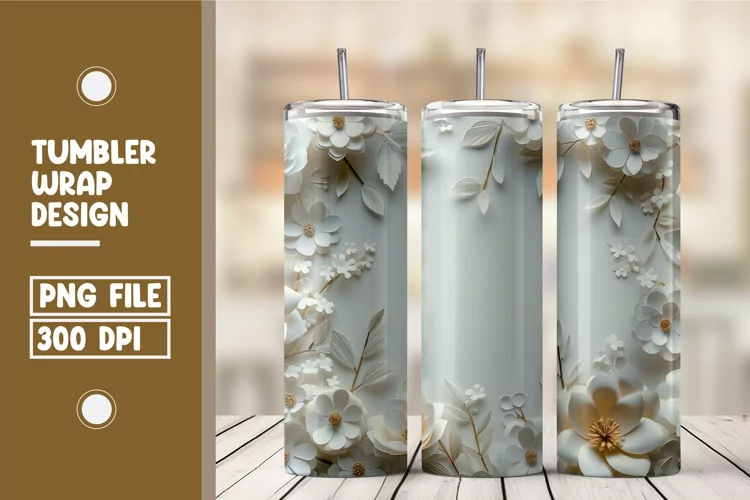 Flower Tumbler Wrap Design