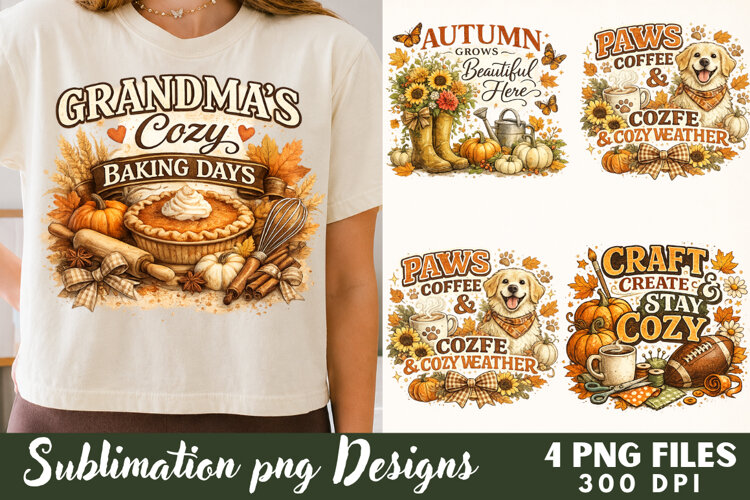 Grandmas Cozy Baking Days Autumn Sublimation File example image 1