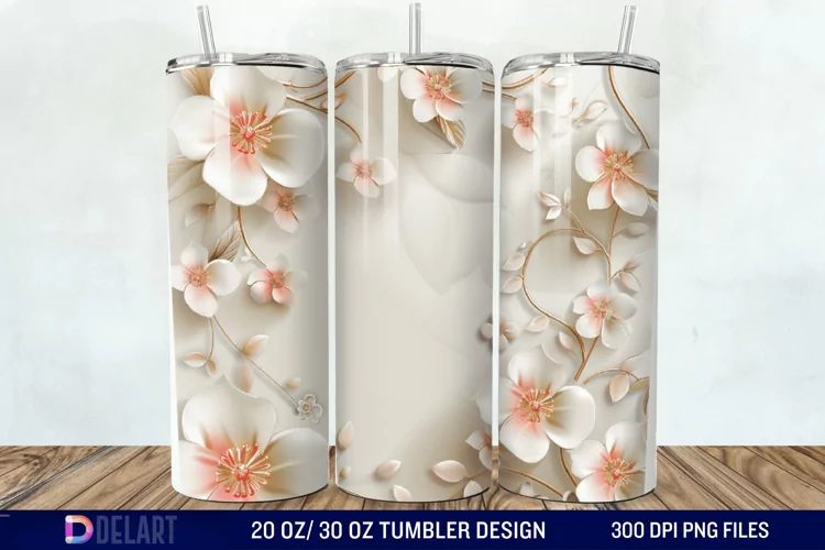 3D Floral Tumbler Wrap