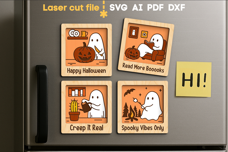 Halloween Magnets Bundle SVG laser cut files for Glowforge