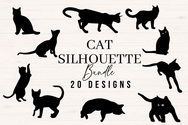 Black Cat Silhouette SVG Bundle | 20 Designs