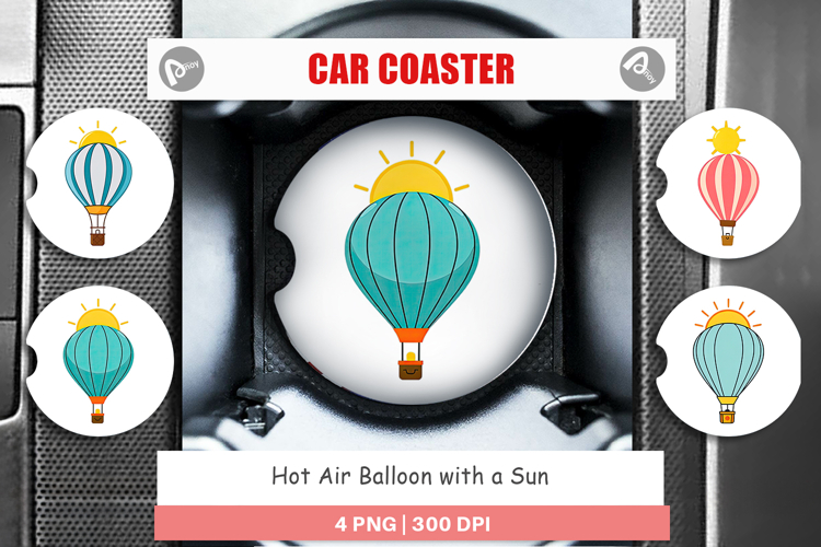Car Coaster Sun Hot Air Balloon