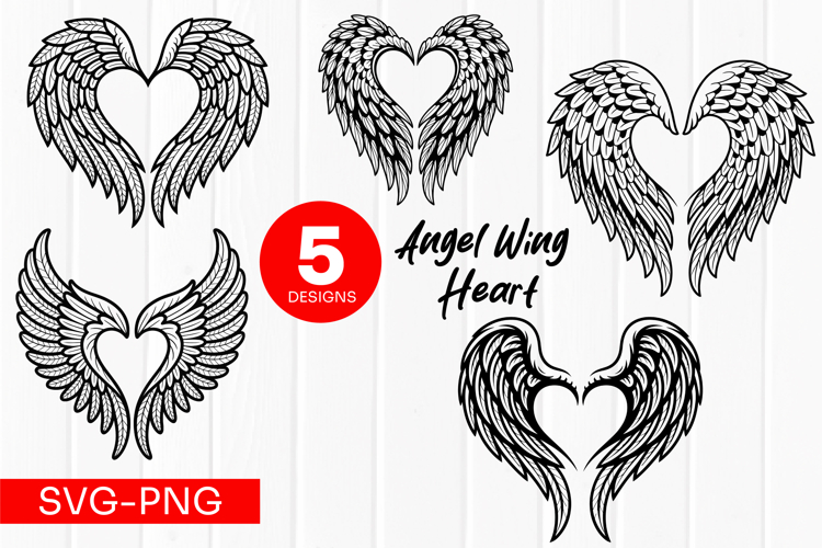 Angel Wings Heart Svg Image 8