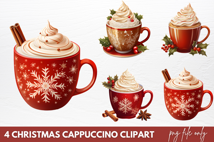 Christmas Cappuccino Clipart PNG