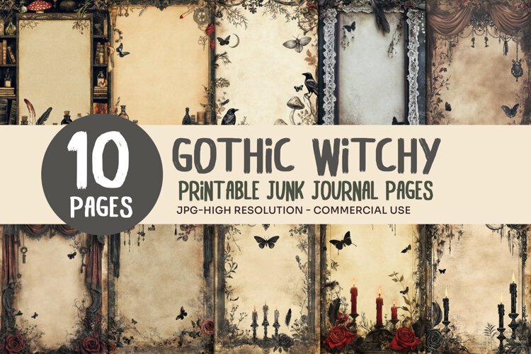 Gothic Apothecary Junk Journal Pages example image 1