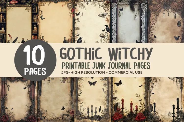 Gothic Apothecary Junk Journal Pages