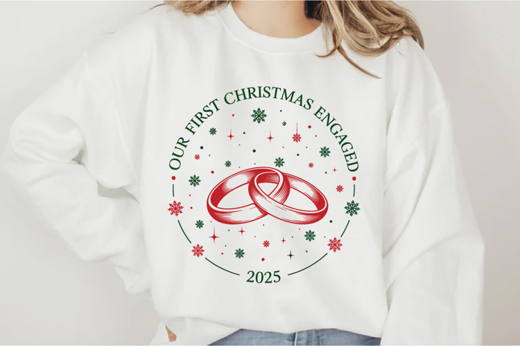 Our First Cristmas Engaged 2025 Svg Design
