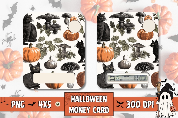 Cartoon Halloween Gift Card Printable, Money Card Design