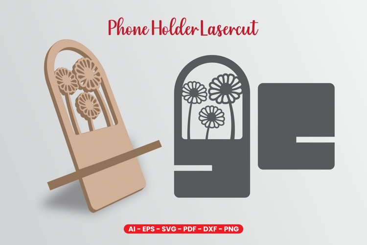 Flowers Phone Holder Lasercut