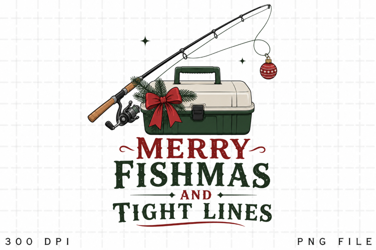 Fishing Christmas PNG, Merry Fishmas And Tight Lines PNG