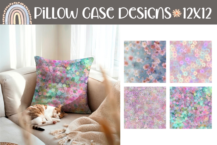 Pink Flowers Pillow Case, Glitter Pillow Designs