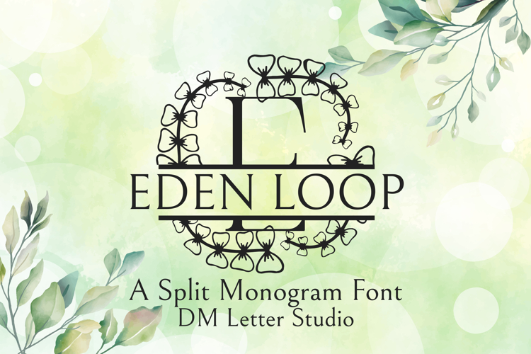 Eden Loop Split Monogram - Ornamental Split Monogram Serif example image 1