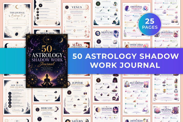 50 Astrology Shadow Work Journal | Birth Chart, Healing