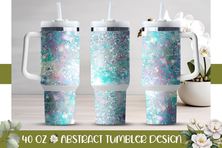 Blue Tumbler Template, Blue Glitter 40 Oz Tumbler PNG