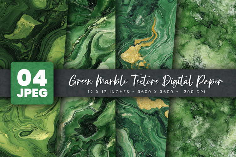 Green Marble Texture Digital Paper