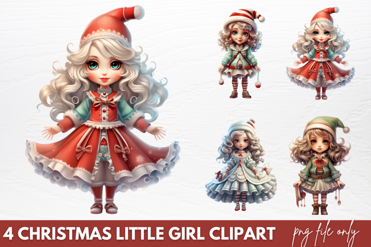 Christmas Little Girl Clipart PNG