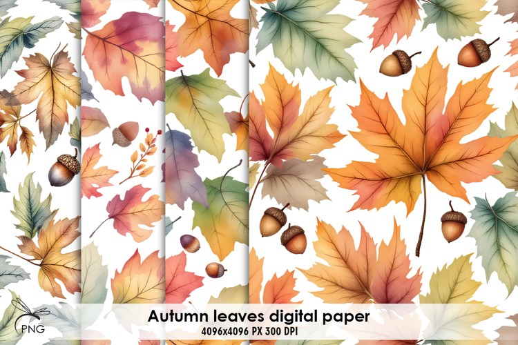 Autumn leaves digital paper