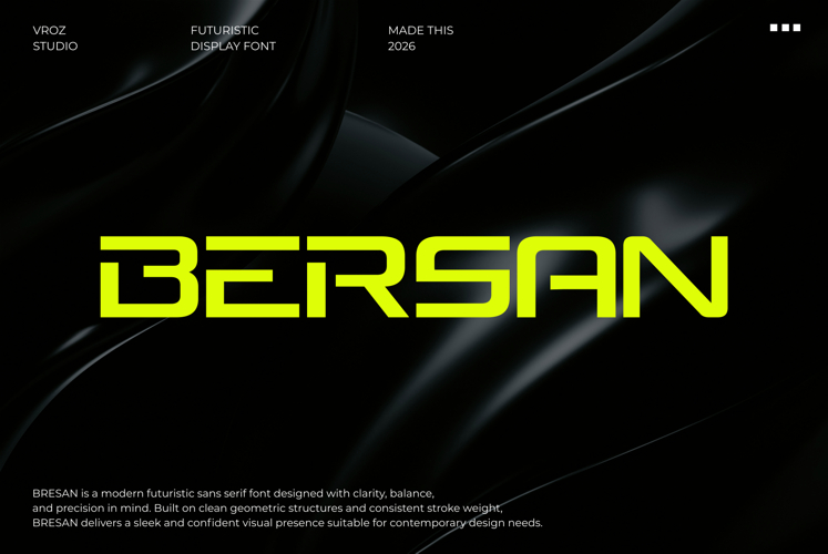BERSAN Futuristic Modern font