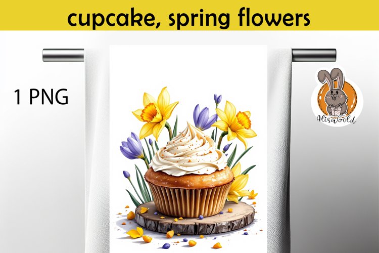 cupcake, spring flowers