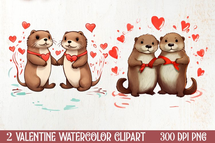 Valentines Day Animal Couple Sublimation, Christmas Clipart
