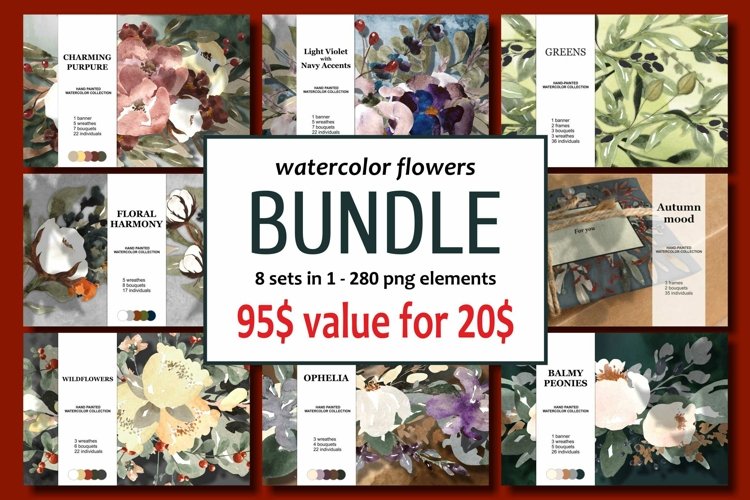 Watercolor Flowers Bundle