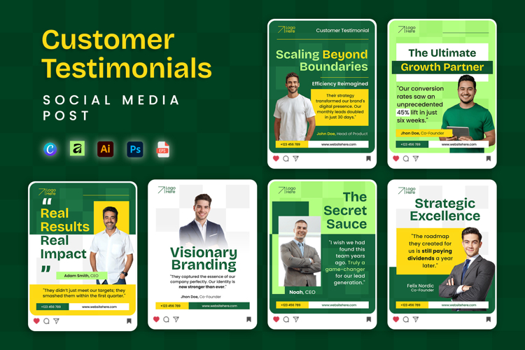 Customer Testimonial Growth Focus - Social Media Post