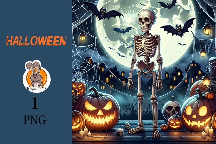 skeleton , halloween, pumpkin