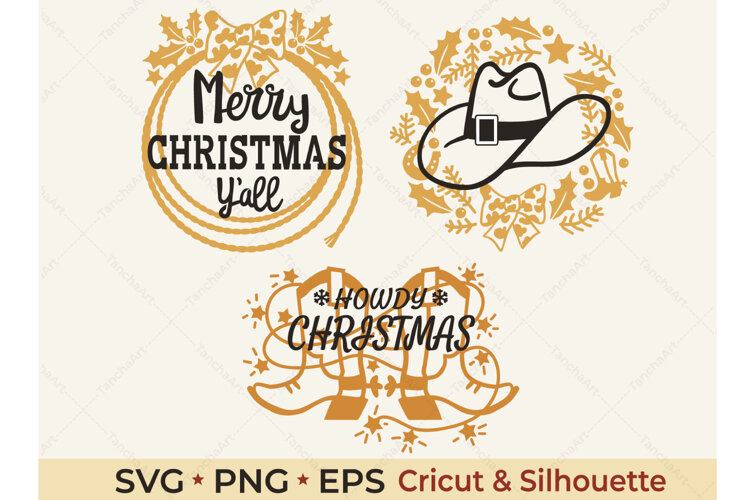Western Christmas SVG Designs | Merry Christmas Y’all example image 1