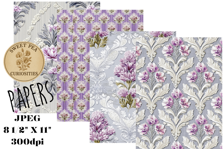 Purples, Paper, Shabby Chic, Papers, Junk Journal