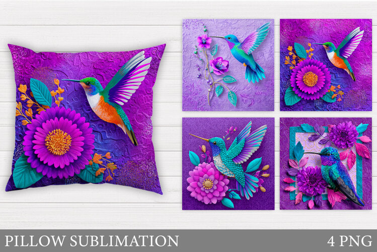 Hummingbird Sublimation. Hummingbird Pillow Sublimation example image 1