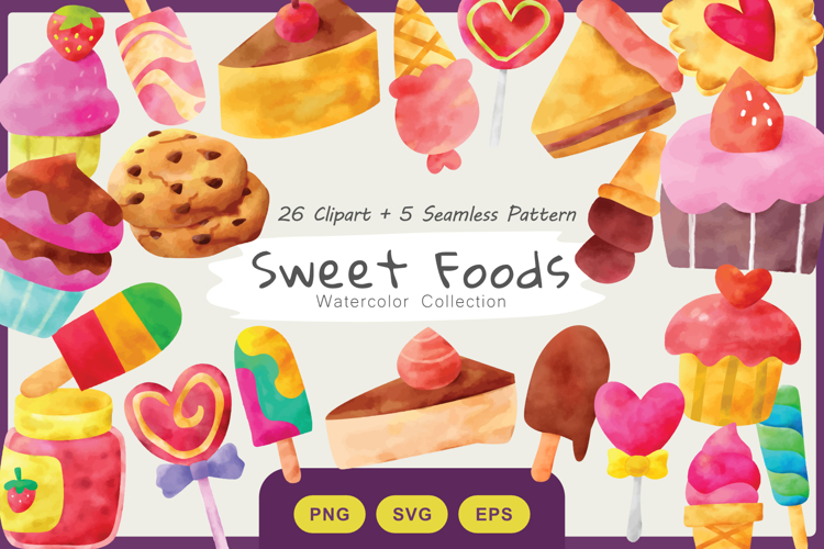Sweet Foods Watercolor Collection