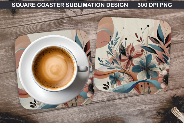 Flowers Coaster Sublimation, Spring Flowers Coaster PNG
