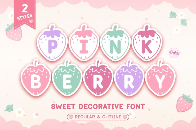 Pink Berry - Summer Decorative Font Duo